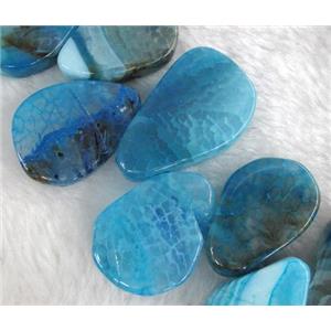 agate stone bead, teardrop, blue, approx 15x20-20x35mm [GAS781]