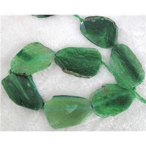 natural Agate Slice beads, freeform, green, approx 15-30mm [GAS786-S]