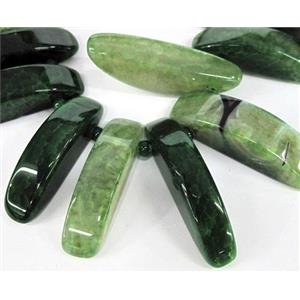 green agate stick beads, approx 8x38mm-10x52mm [GAS808]