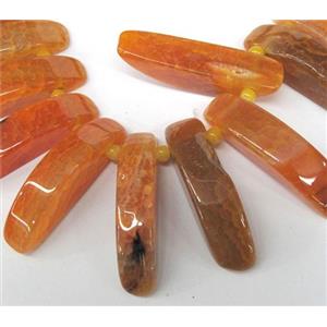 orange agate stick beads, approx 8x38mm-10x52mm [GAS809]