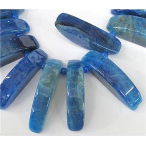 blue agate stick beads, approx 8x38mm-10x52mm [GAS810]