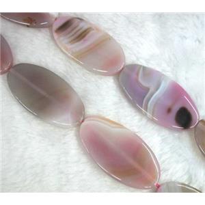 agate stone bead, flat-oval, approx 30x60mm [GAS845]