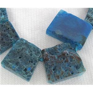 blue Rock Agate stone beads, trapeziform, approx 15-60mm [GAS866]
