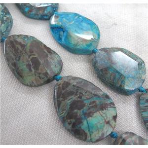 blue ocean jasper beads, slice, faceted freeform, approx 20-55mm [GAS881]