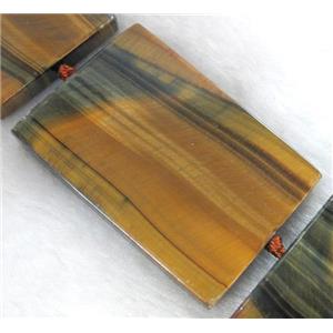tiger eye stone slice bead, rectangle, approx 33x53mm [GAS893]