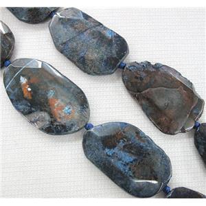 rock agate slice bead, freeform, faceted, approx 30-55mm [GAS898]