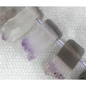 amethyst beads, druzy cluster, slab, approx 13x15-16x40mm [GAS990]