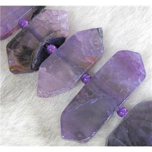 agate beads, point, guidepost, purple, approx 12x20-20x40mm [GAS991]