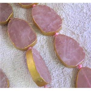 rose quartz beads, teardrop, polished, approx 20-30mm, 12pcs per st [GASA1091]