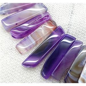 agate stick beads collar, purple, top drilled, approx 25-60mm, 15.5 inches [GASA1178]