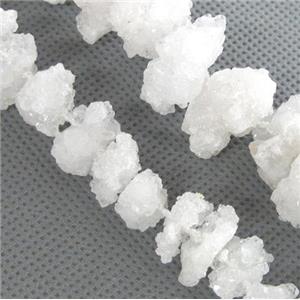 white druzy quartz beads, freeform, approx 10-20mm, 15.5 inches [GASA1211]