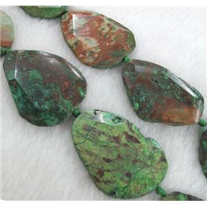 green ocean jasper beads, freeform slab, approx 25-55mm [GASA1230]