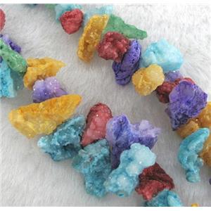 druzy agate beads, freeform, mixed color, approx 10-20mm, 15.5 inches [GASA1237]