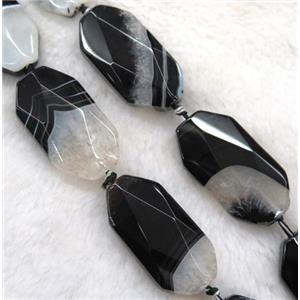 druzy agate beads, faceted oval, approx 20x42mm [GASA1284]