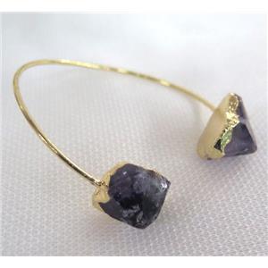 amethyst bracelet, point, gold plated, approx 10-16mm, 60mm dia [GASA1314]