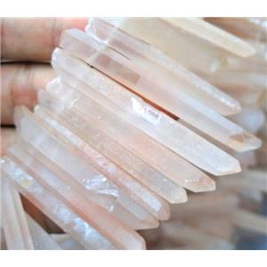 matte clear quartz stick bead, freeform, approx 15-50mm [GASA1327]