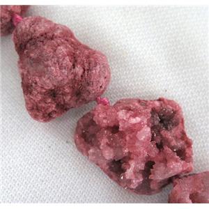 druzy agate beads, freeform, pink, approx 15-45mm [GASA1338]