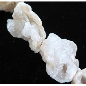 white druzy agate beads, freeform, approx 15-45mm [GASA1340]