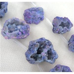 purple druzy agate beads, freeform, approx 20-40mm [GASA1359]