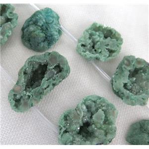 green Agate Druzy Beads, freeform, approx 20-40mm [GASA1360]