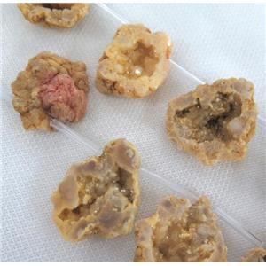yellow Agate Druzy Beads, freeform, approx 20-40mm [GASA1362]