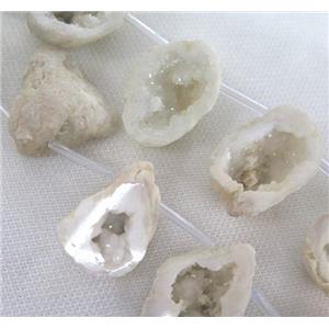 white Agate Druzy Beads, freeform, approx 20-40mm [GASA1363]