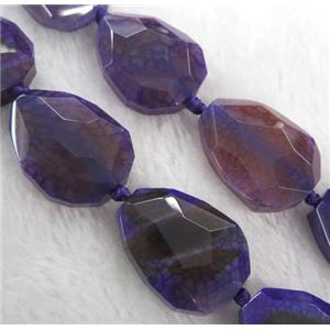 Agate Beads, faceted teardrop, purple, approx 20x35mm, 11pcs per st [GASA1419]