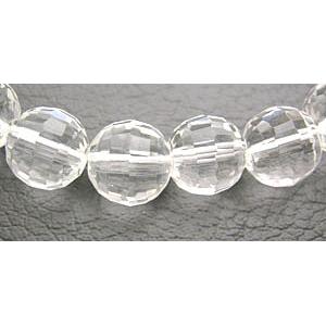 handmade 96 faceted round Glass Beads, clear, 8mm dia, 42pcs per st [GBGFR002-8MM]