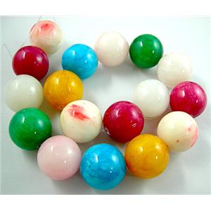 Colorful jade, gemstone bead, 24mm dia [GJADE01]