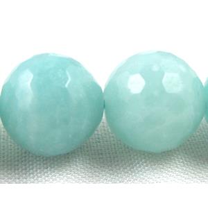 Amazonite Beads, faceted round gemstone, grade AB, 8mm dia, approx 50pcs per st [GMAS02AB-8MM]