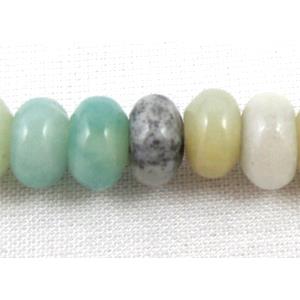 Amazonite Bead, flat round stone, 5x8mm, approx 80pcs per st [GMAS05-5X8MM]