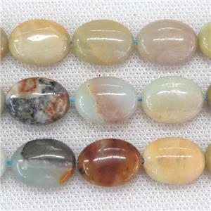 Amazonite Bead, flat-oval, approx 12x16mm [GMAS16-12X16MM]