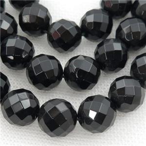 Natural Agate Beads, black, faceted round, 12mm dia, 32pcs per st [GMBA12-12MM]