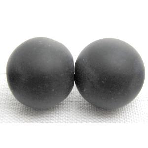 round matte agate onyx Beads, black, 4mm dia, 100pcs per st [GMBA17-4MM]