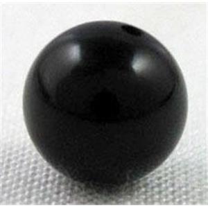 round Black Onyx Beads with 1/2 drilled hole, 10mm dia, approx 1mm half-hole [GMBA18-10MM]