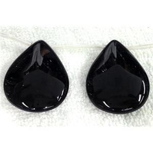 natural black Onyx Agate Beads, teardrop, top-drilled, approx 20x30mm [GMBA33-20X30MM]