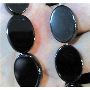 natural onyx beads, flat oval, A-grade, approx 8x10mm, 15 inches [GMBA39-7X10MM]
