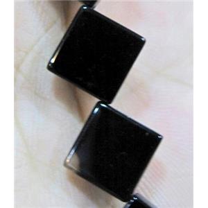 natural onyx bead, A-grade, square, corner-drilled, approx 16x16mm, 15 inches [GMBA42-16MM]