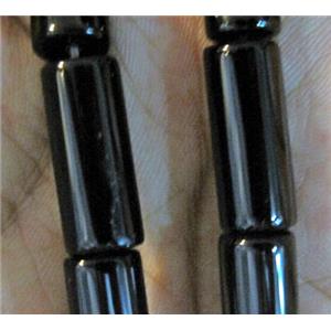 black natural onyx bead, A-grade, tube, approx 8x30mm, 15 inches [GMBA52-8X30MM]