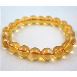 Citrine bracelet, AA grade, round, approx 10mm dia [GMBR011]