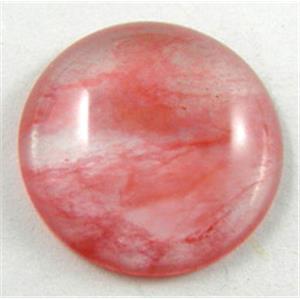 watermelon Agate, flat-back Round Cabochon, 20mm dia [GMC04]