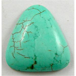 Turquoise cabochon, teardrop, flatback, no-hole, 25x25x25mm [GMC05]
