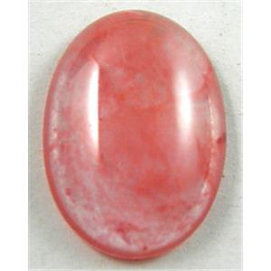 Watermelon Quartz, flat-back Oval Cabochon, 18x25mm [GMC06-18X25]