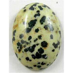dalmatian Jasper Cabochon, flat-back Oval, 8x10mm [GMC08-8X10]