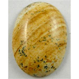 Picture Jasper, Cabochon, flat-back Oval, 8x10mm [GMC11-8X10]