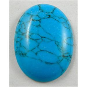 Turquoise, Cabochon, flat-back Oval, 13x18mm [GMC16-13X18]
