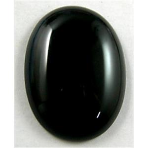 Black Onyx, Cabochon, flat-back oval, 10x14mm [GMC20-10X14]
