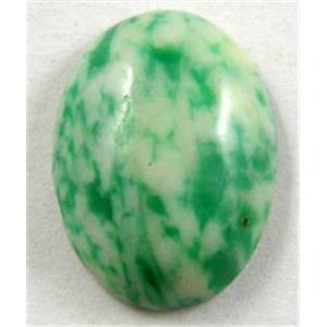 Snowflake Chrysoprase, Cabochon, flat-back Oval, 13x18mm [GMC25-13X18]