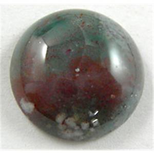 Round Bloodstone Cabochon, flat-back, 14mm dia [GMC32-14MM]