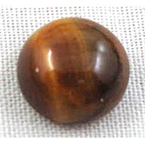Tiger eye beads, Cabochon, flat-back round, 8mm dia [GMC46-8MM]